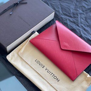 Louis Vuitton Medium Kirigami Pochette Insert Leather Burgundy/Red